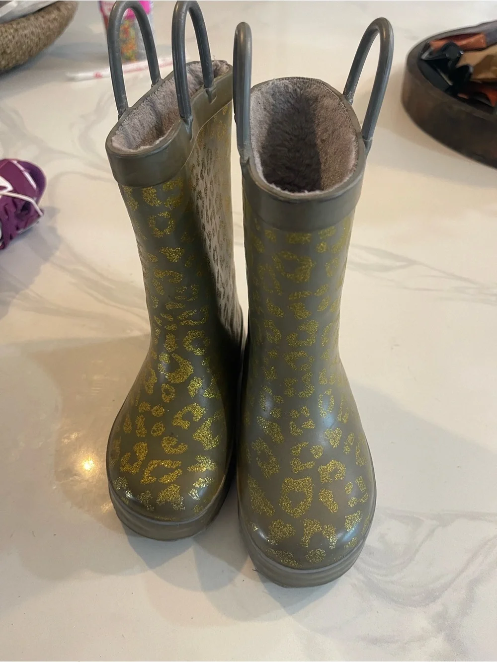 Girls Glitter Rain Boots